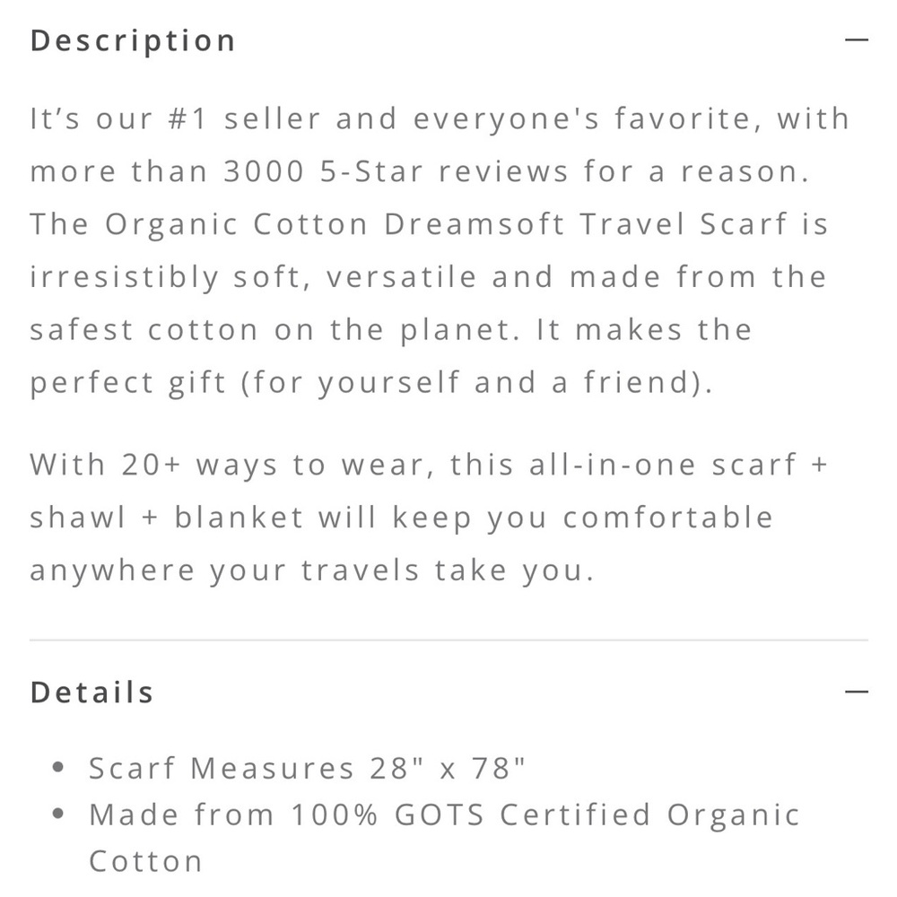 Zestt Organics | Dreamsoft Travel Scarf | Color Block - Picture 4 of 4
